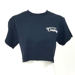 Dallas Cowboys Double Script Retro Logo NFL "Cropped" Crop Top Football Tee